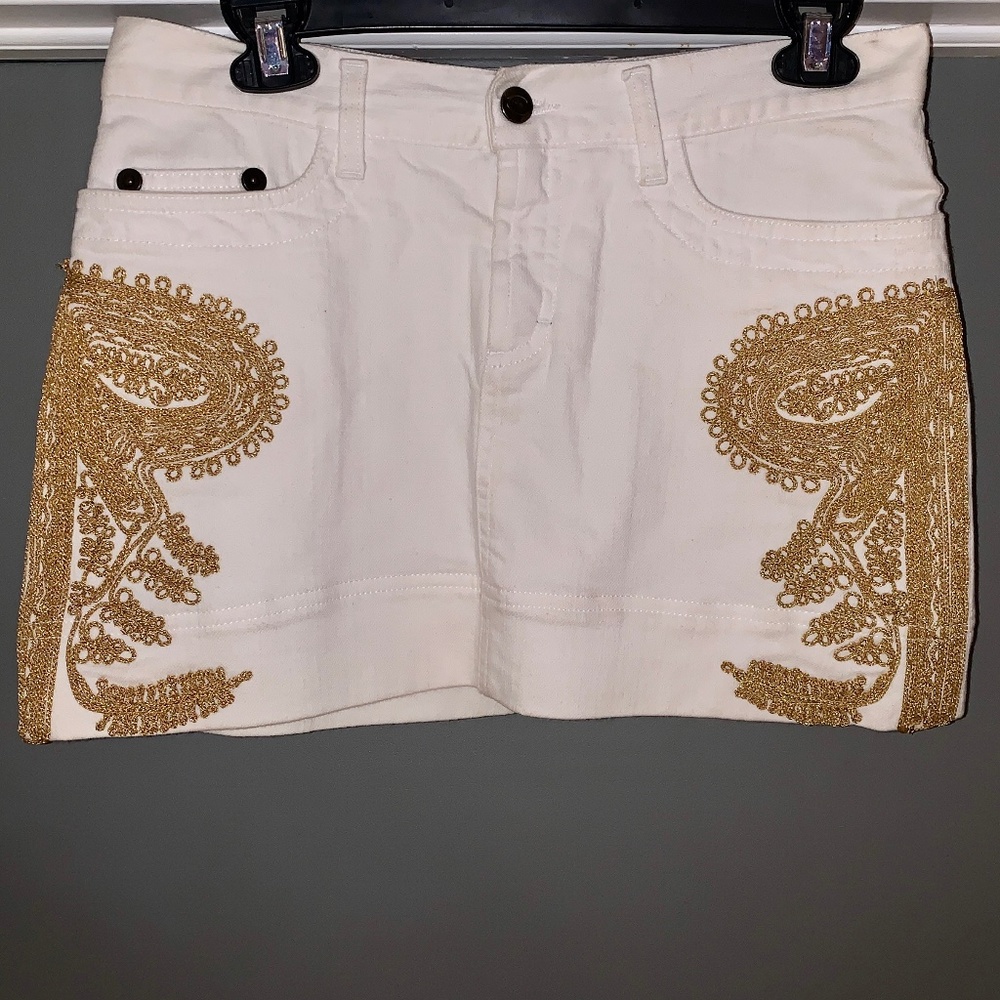 Just Cavalli Roberto Cavalli Embroidered Jean Skirt Small - Picture 1 of 3